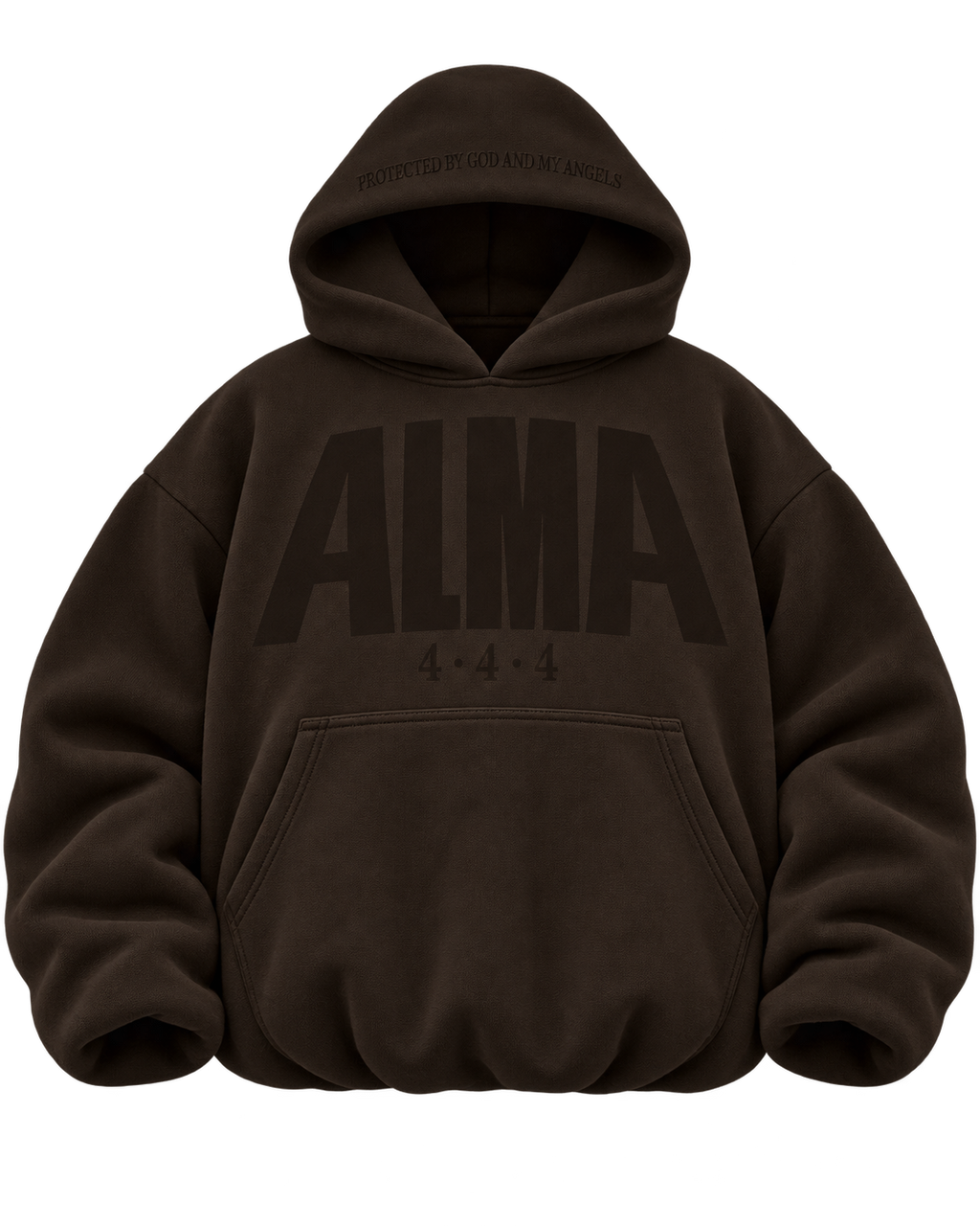 Sudadera con capucha de doble capa 444 — Marrón