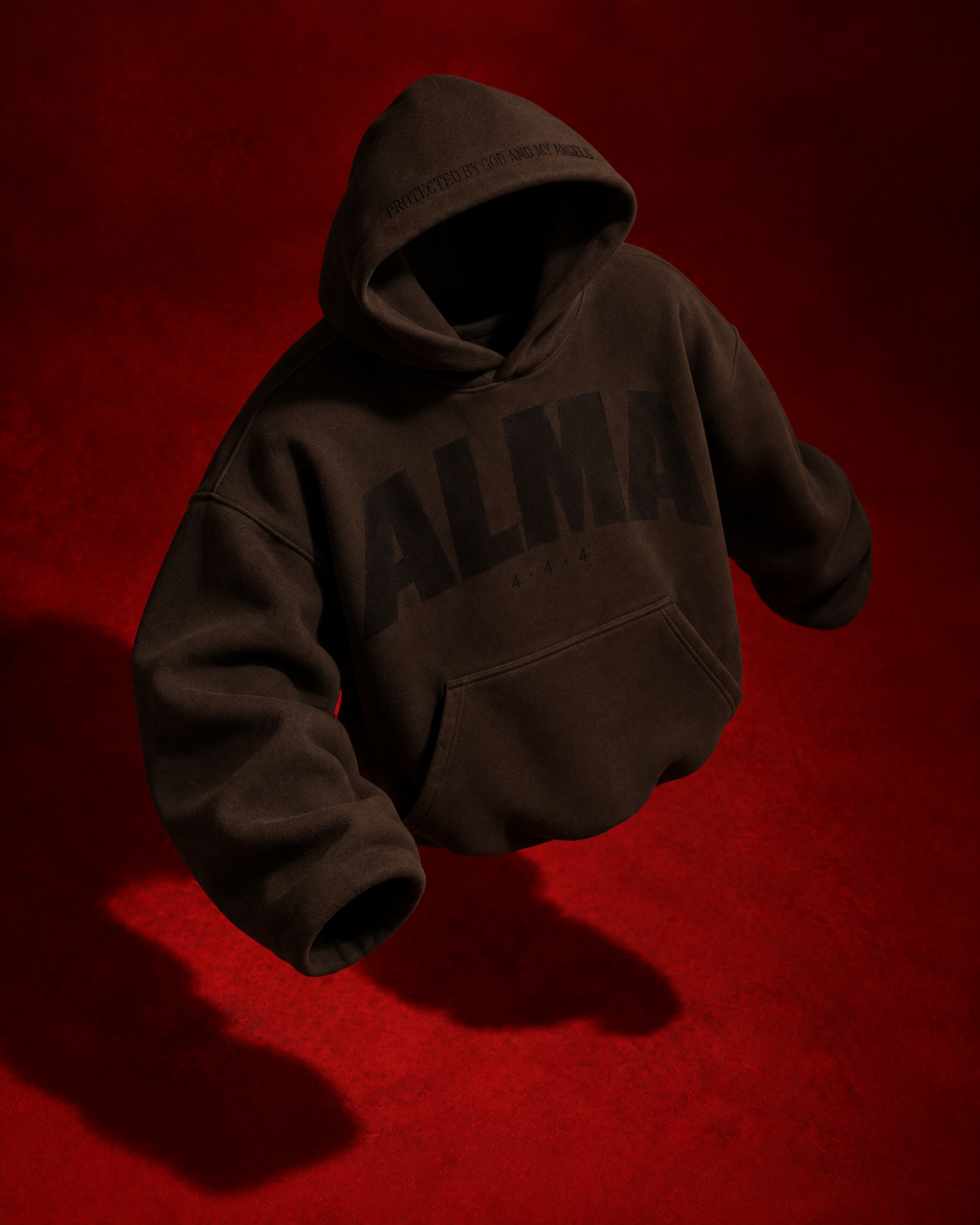 Sudadera con capucha de doble capa 444 — Marrón