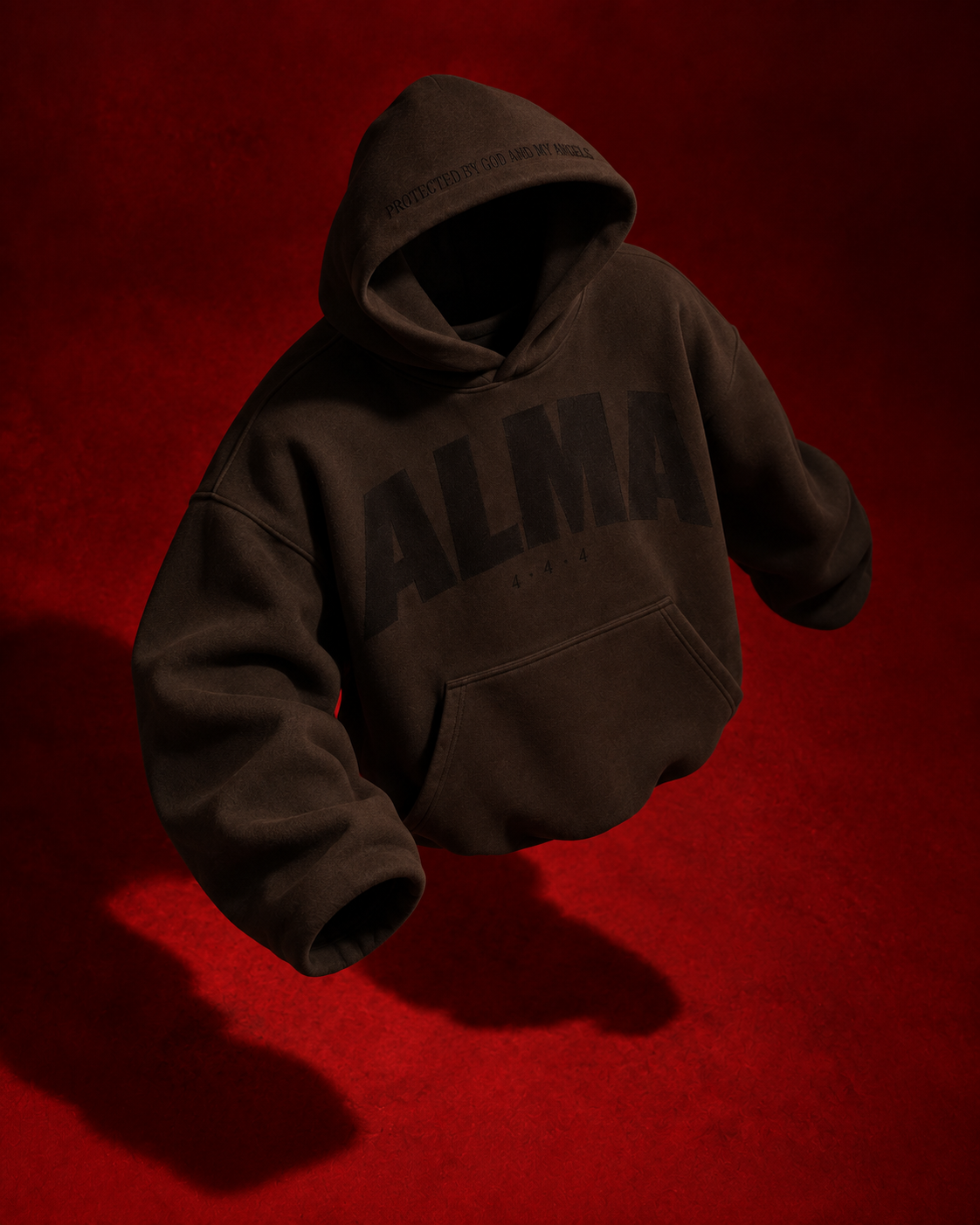 Sudadera con capucha de doble capa 444 — Marrón